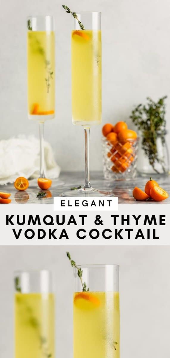 Pinterest graphic for kumquat cocktail