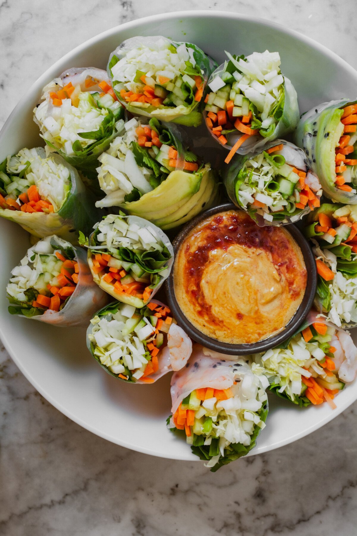 Vietnamese Spring Rolls with Almond Dipping Sauce | from Lauren Grant of Zestful Kitchen