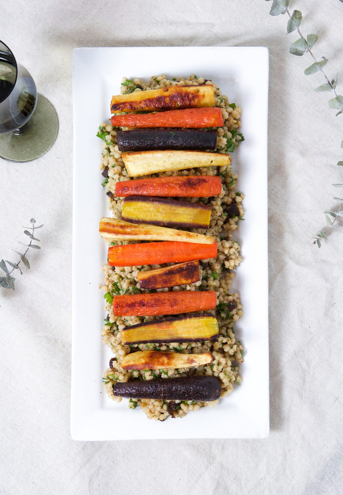 Roasted Root Vegetables & Sorghum Pilaf with Tahini Sauce | Zestful Kitchen
