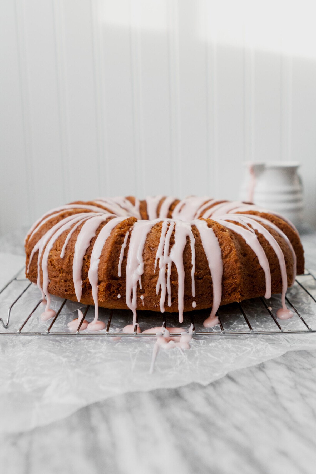 Tender bundt cake flavored with fresh grapefruit and Campari. This cake is naturally sweetened with honey, easy to whip, and elegant enough for a fancy party. | from Lauren Grant of Zestful Kitchen 