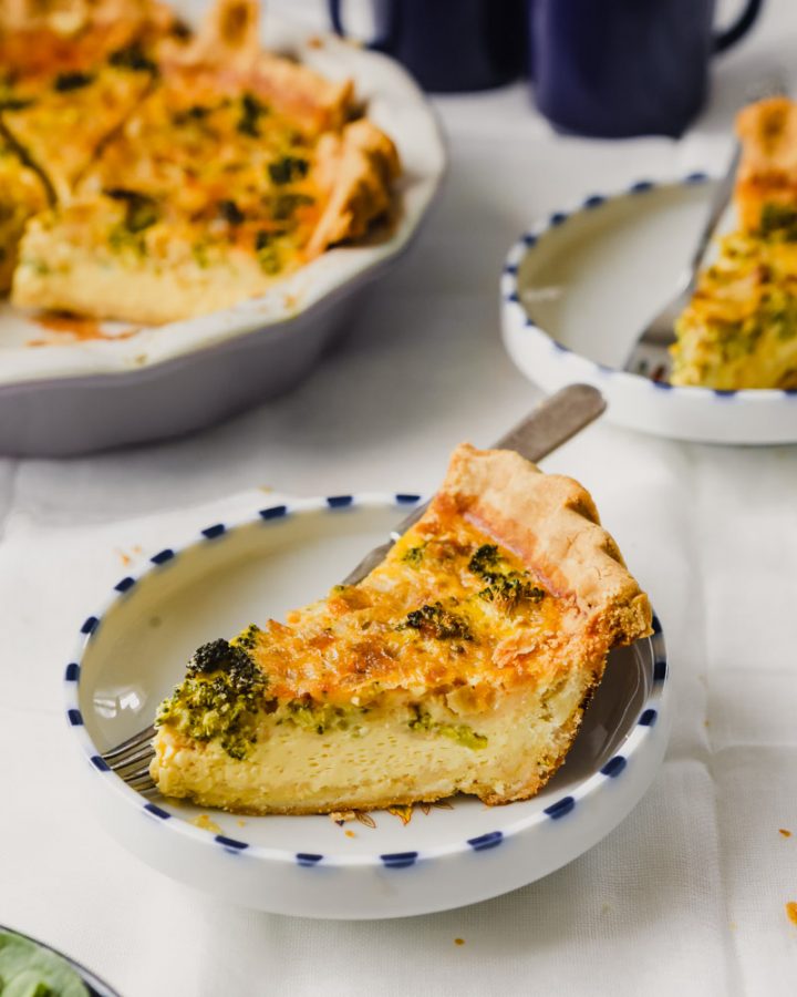 Easy Broccoli Cheese Quiche Recipe - Zestful Kitchen