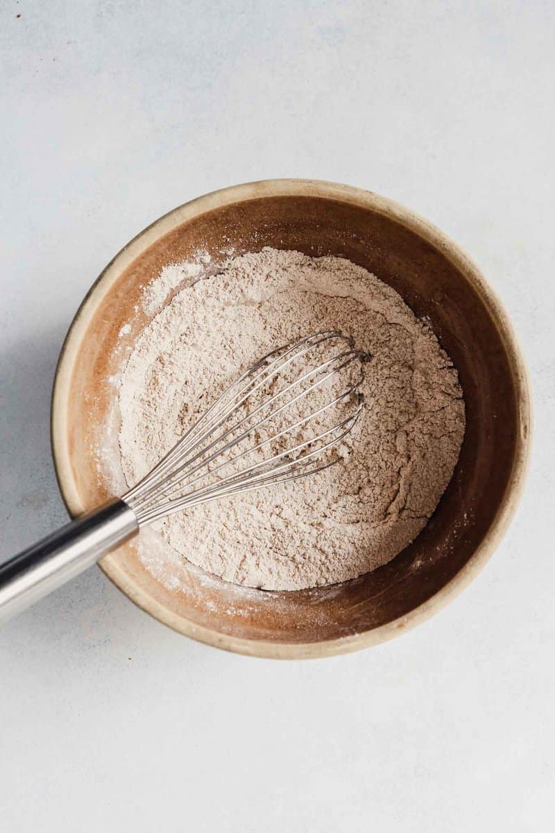 Photograph of whole wheat flour in a bowl