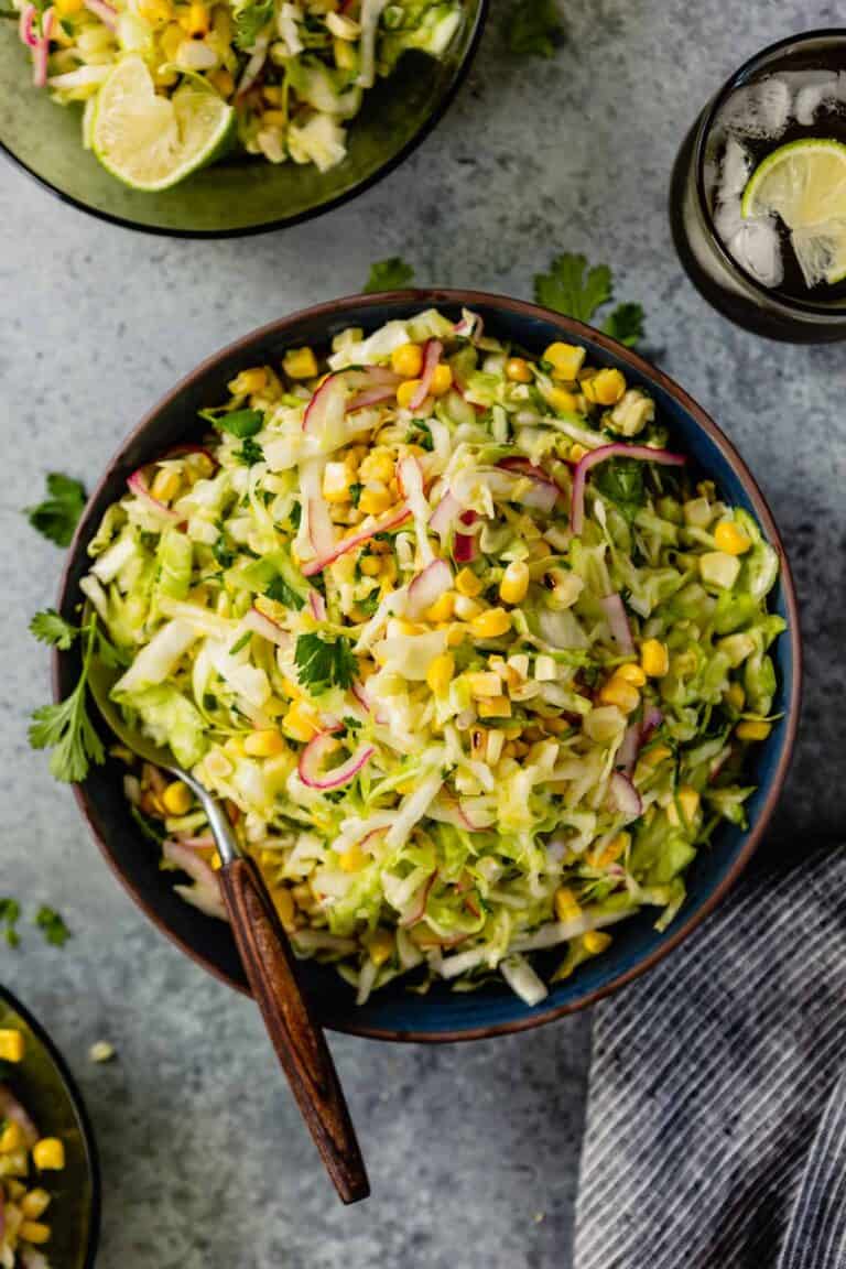 Easy Mexican Coleslaw with Charred Sweet Corn — Zestful Kitchen