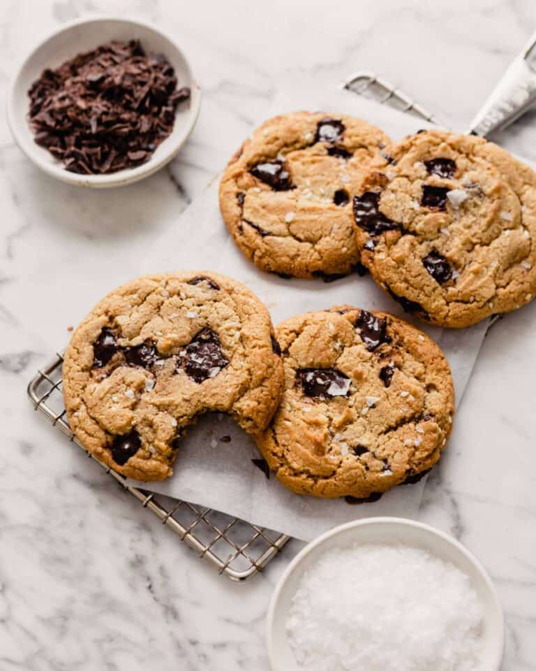 Chewy Tahini Chocolate Chip Cookies with Browned Butter