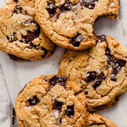 Chewy Tahini Chocolate Chip Cookies with Browned Butter