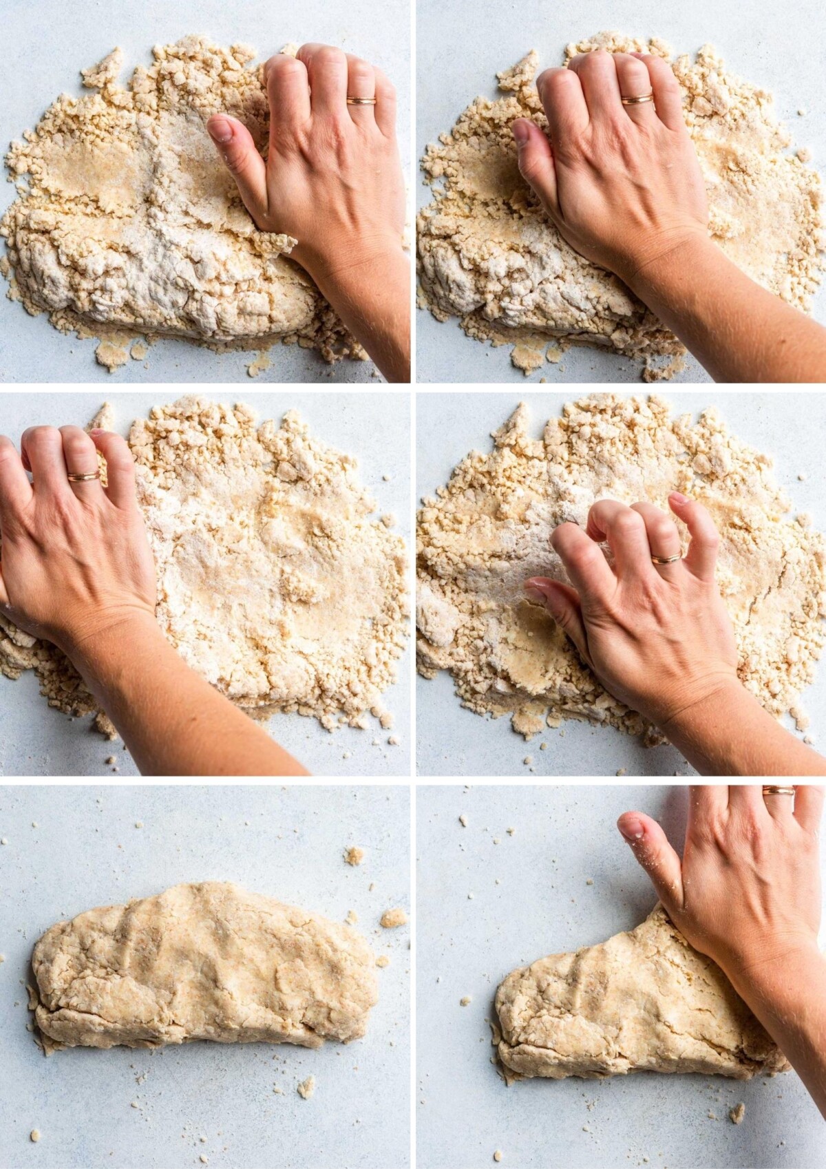 grid of images showing the process for making all-butter pie dough