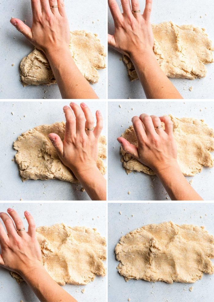 grid of images showing the process for making all-butter pie dough