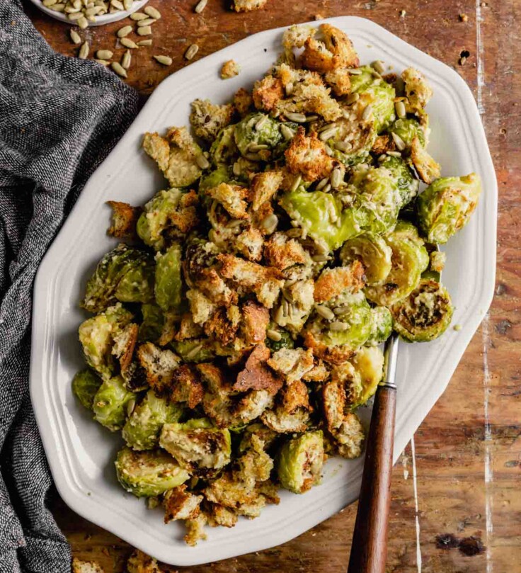 Roasted Brussels Sprouts Caesar Salad — Zestful Kitchen