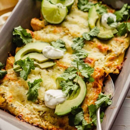 Healthy Salsa Verde Chicken Enchiladas — Zestful Kitchen