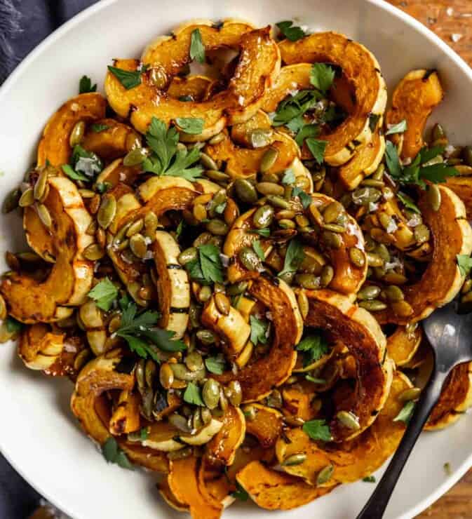 Roasted Delicata Squash With Maple Browned Butter Sauce 4551