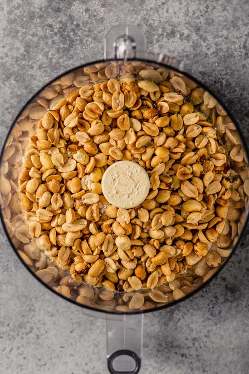 peanuts and salt in a food processor