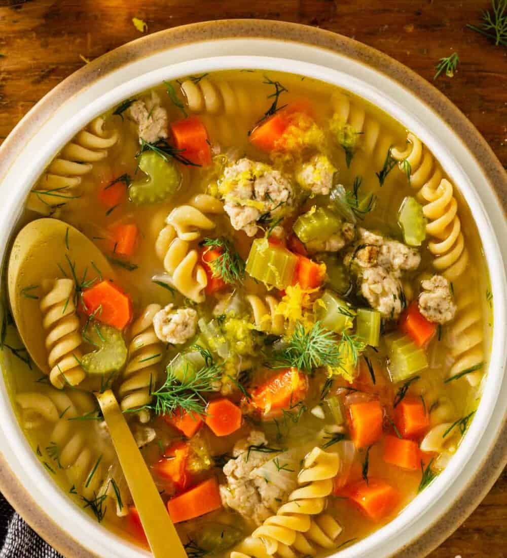 Quick ‘n Easy 30-Minute Ground Chicken Noodle Soup