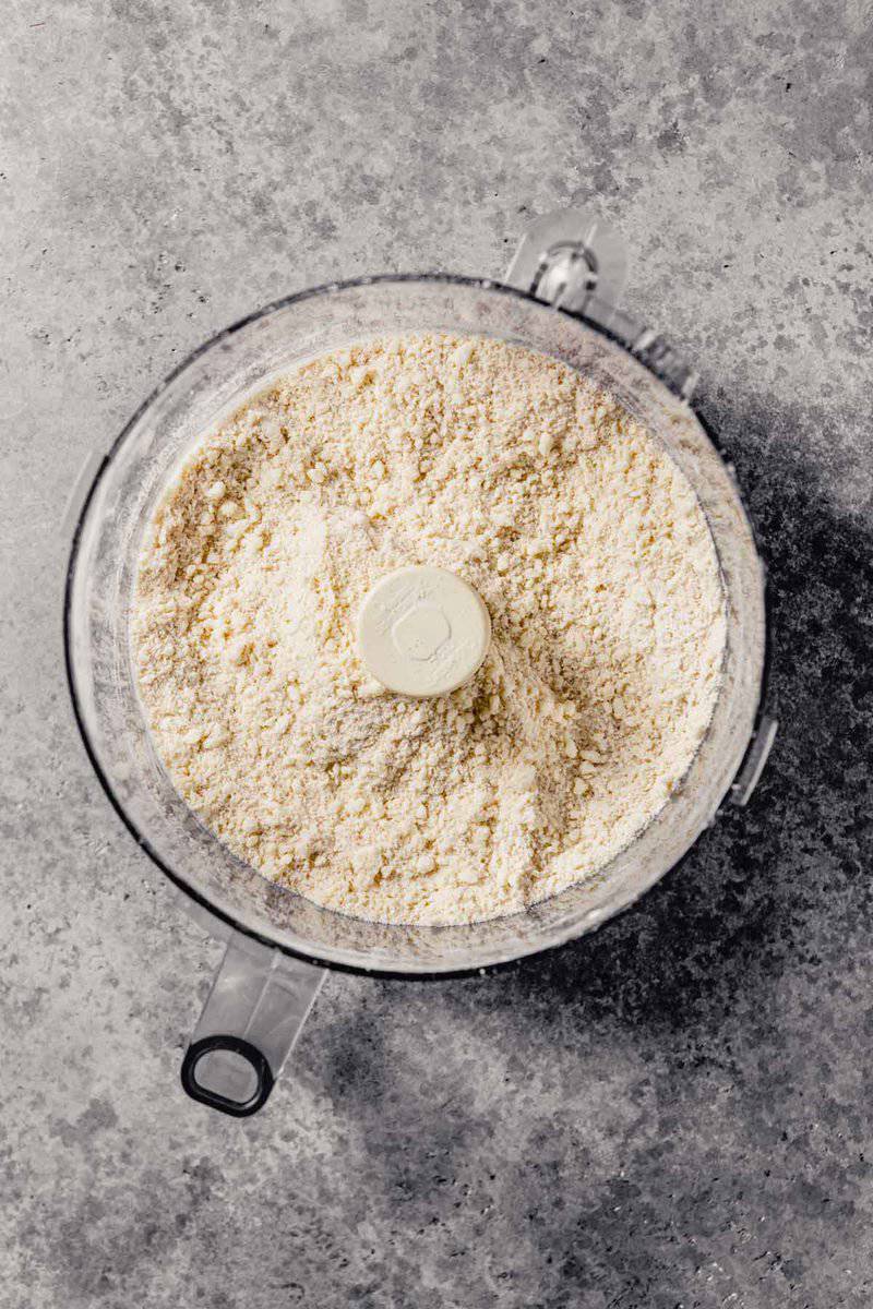 flour and butter in a food processor