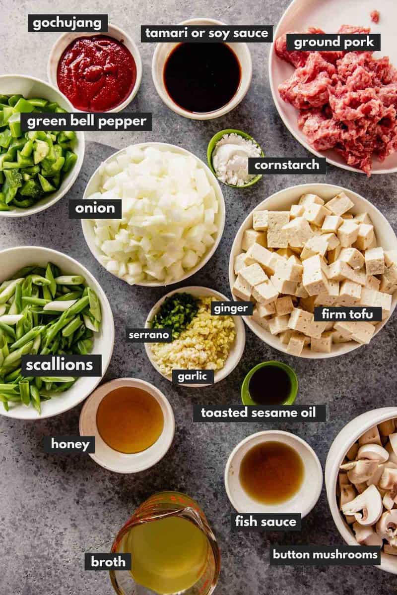 ingredients measured out on a table with text overlay