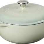 image of a light green dutch oven