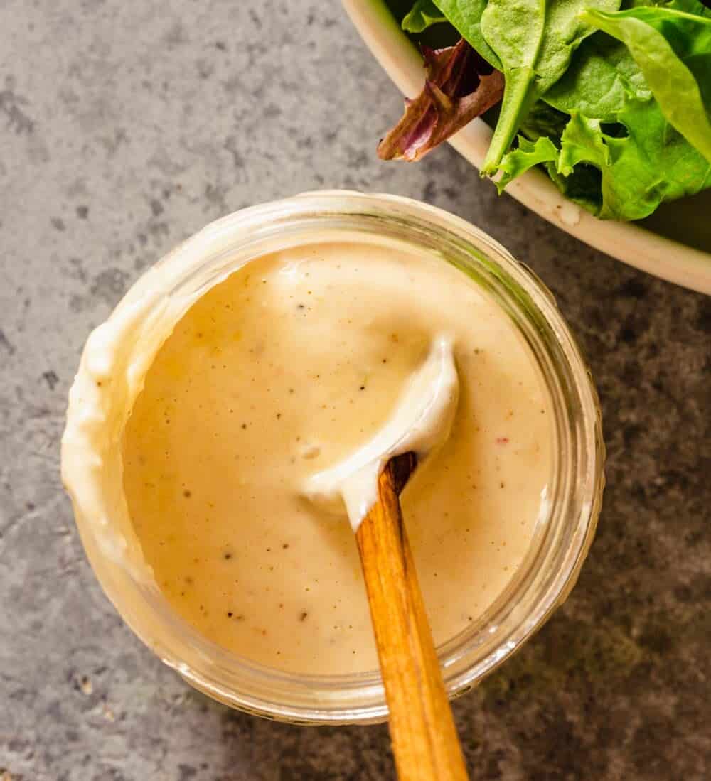 Easy Caesar Salad Dressing Made with Mayo