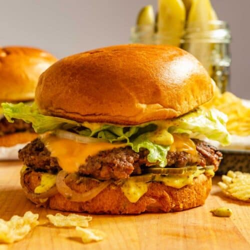 Cheddar Smash Burger with Weber® Gourmet Burger Seasoning - The Real Kitchen