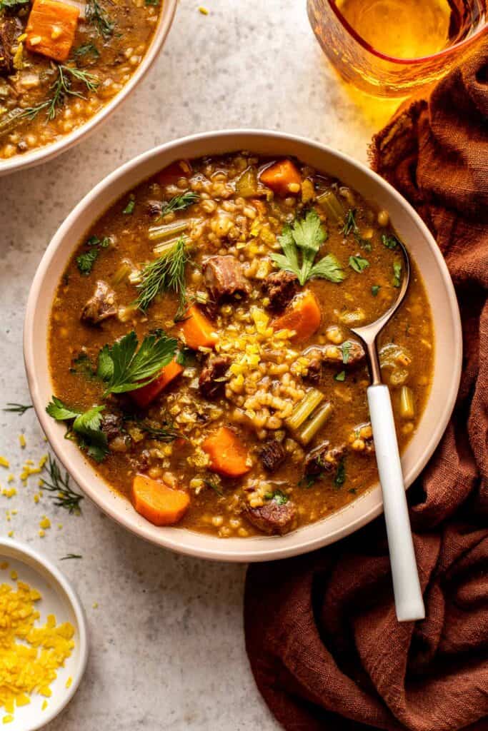 Easy Instant Pot Beef and Barley Soup — Zestful Kitchen