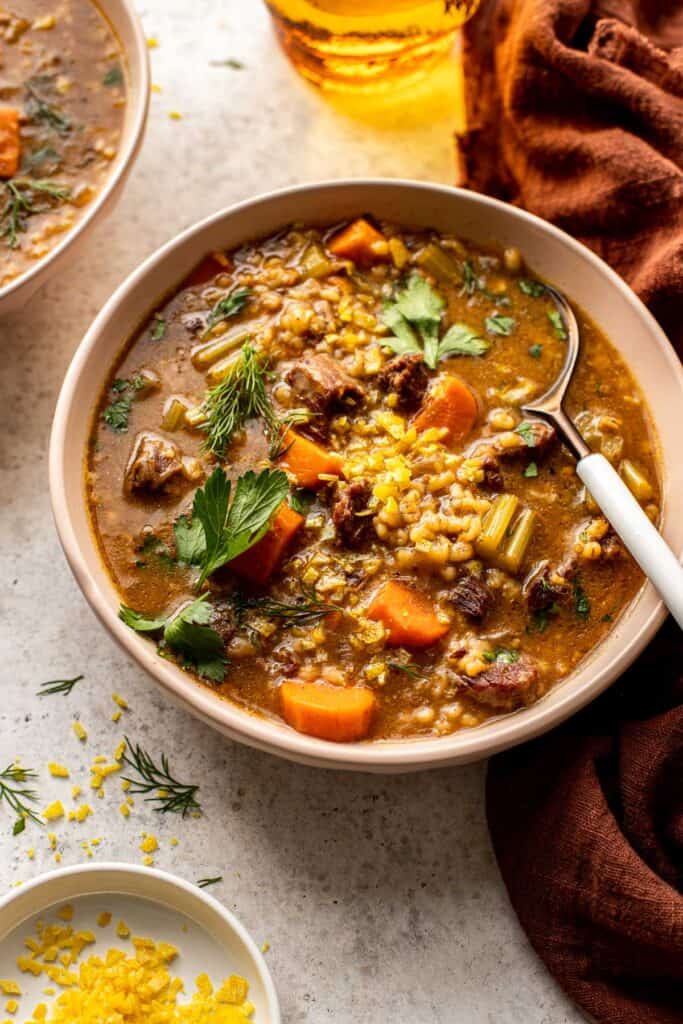 Easy Instant Pot Beef and Barley Soup — Zestful Kitchen