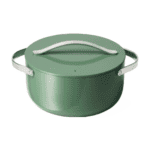 green pot on a white background