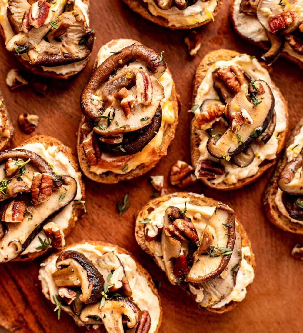 Mushroom Crostini with Apricot Goat Cheese — Zestful Kitchen