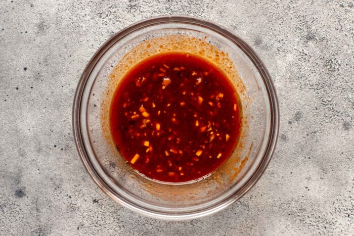 red gochujang sauce in a glass bowl