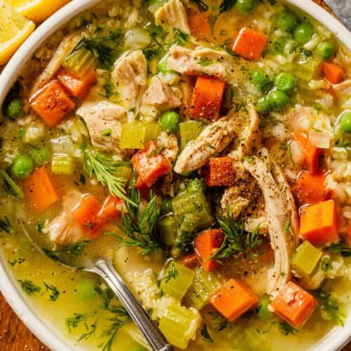 Easy Chicken and Rice Soup - Olga in the Kitchen